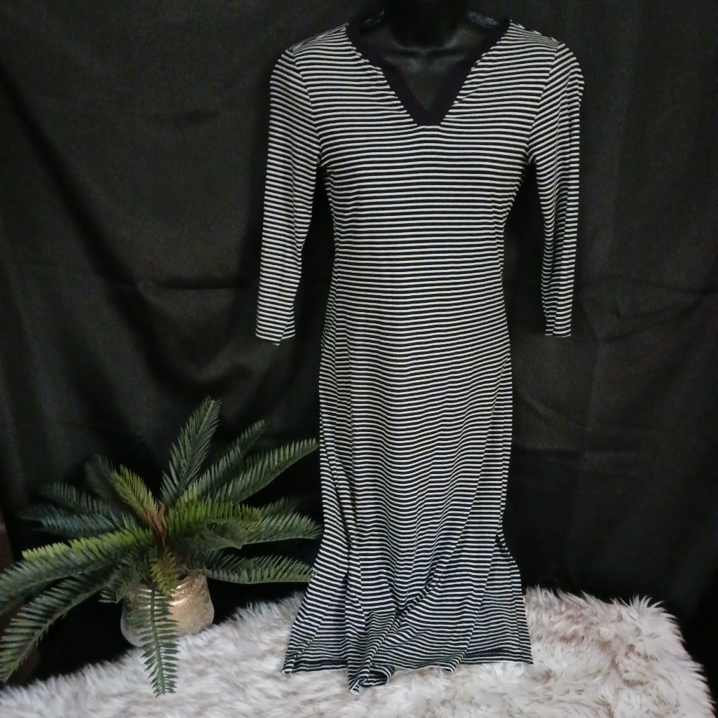 Striped V-Neck Dress